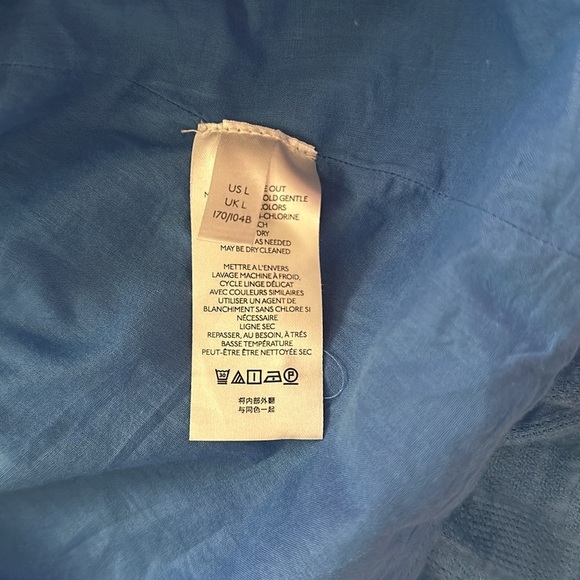 Anthropologie Blue Georgina Tiered Mini Dress Shirt Large - Picture 9 of 10